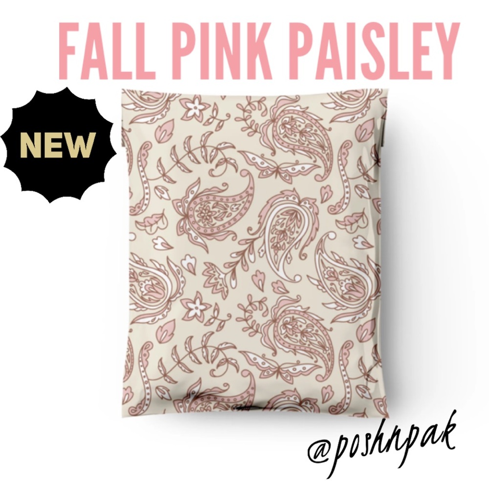NEW! 20 Fall Pink Paisley Poly Mailers